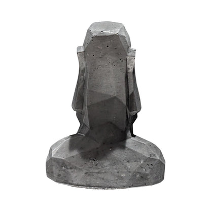 Minimalist Concrete Statue | Easter Island Moai Bust | Brutalist Home Decor Accent | Geometric Stone Face Paperweight | Bookshelf Decoration