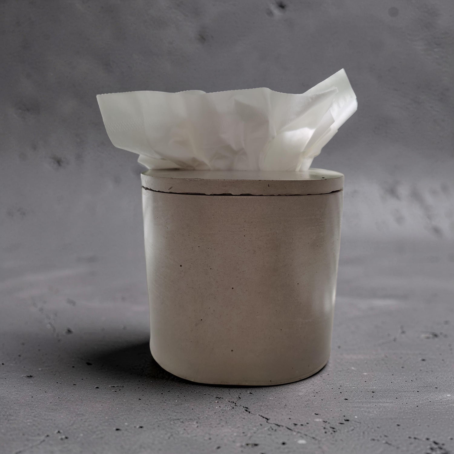 Modern Concrete Tissue Box, Minimalist Vanity Decor, Reusable Facial Tissue Dispenser, Industrial Bathroom Accessories,Refillable Tissue Box