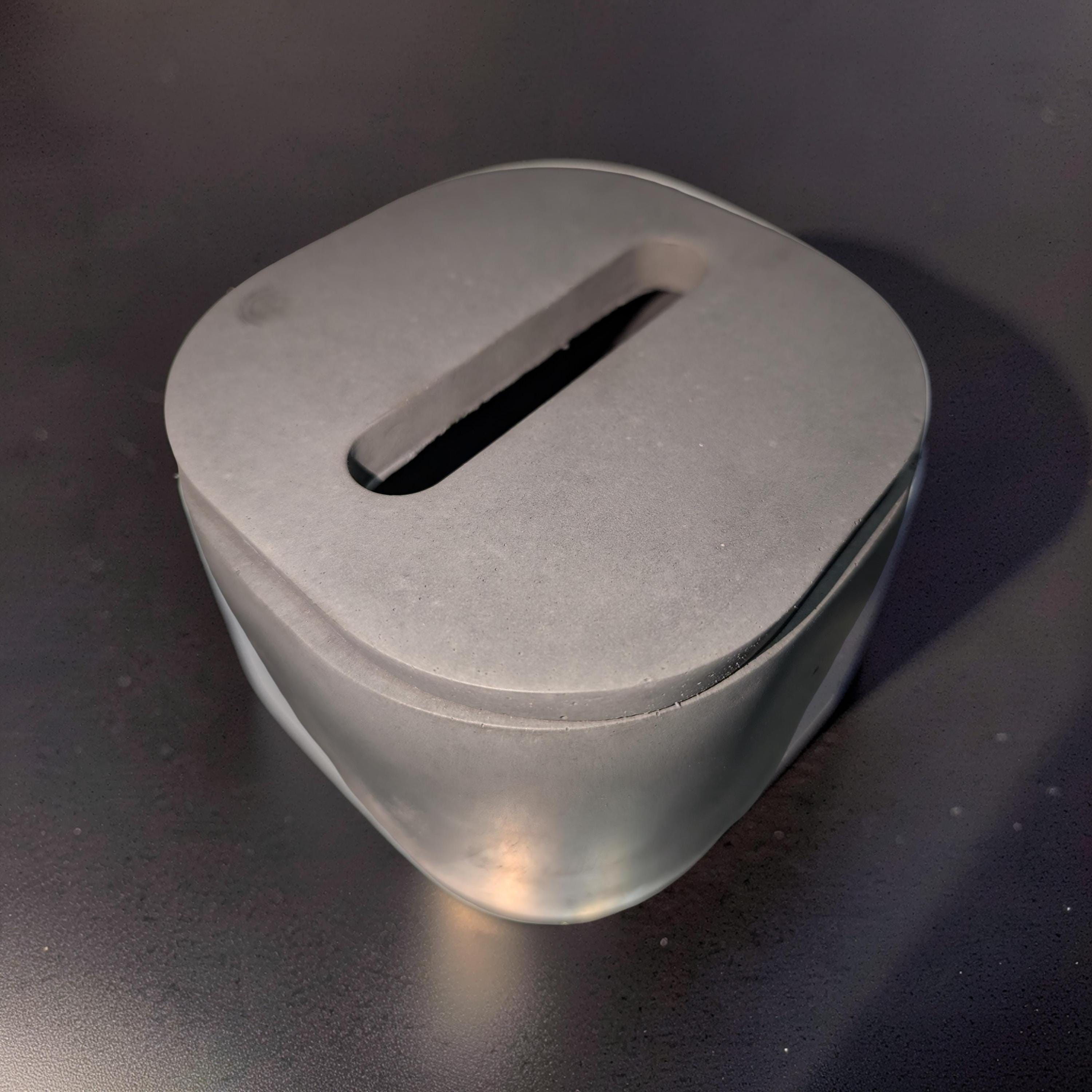 Modern Concrete Tissue Box, Minimalist Vanity Decor, Reusable Facial Tissue Dispenser, Industrial Bathroom Accessories,Refillable Tissue Box
