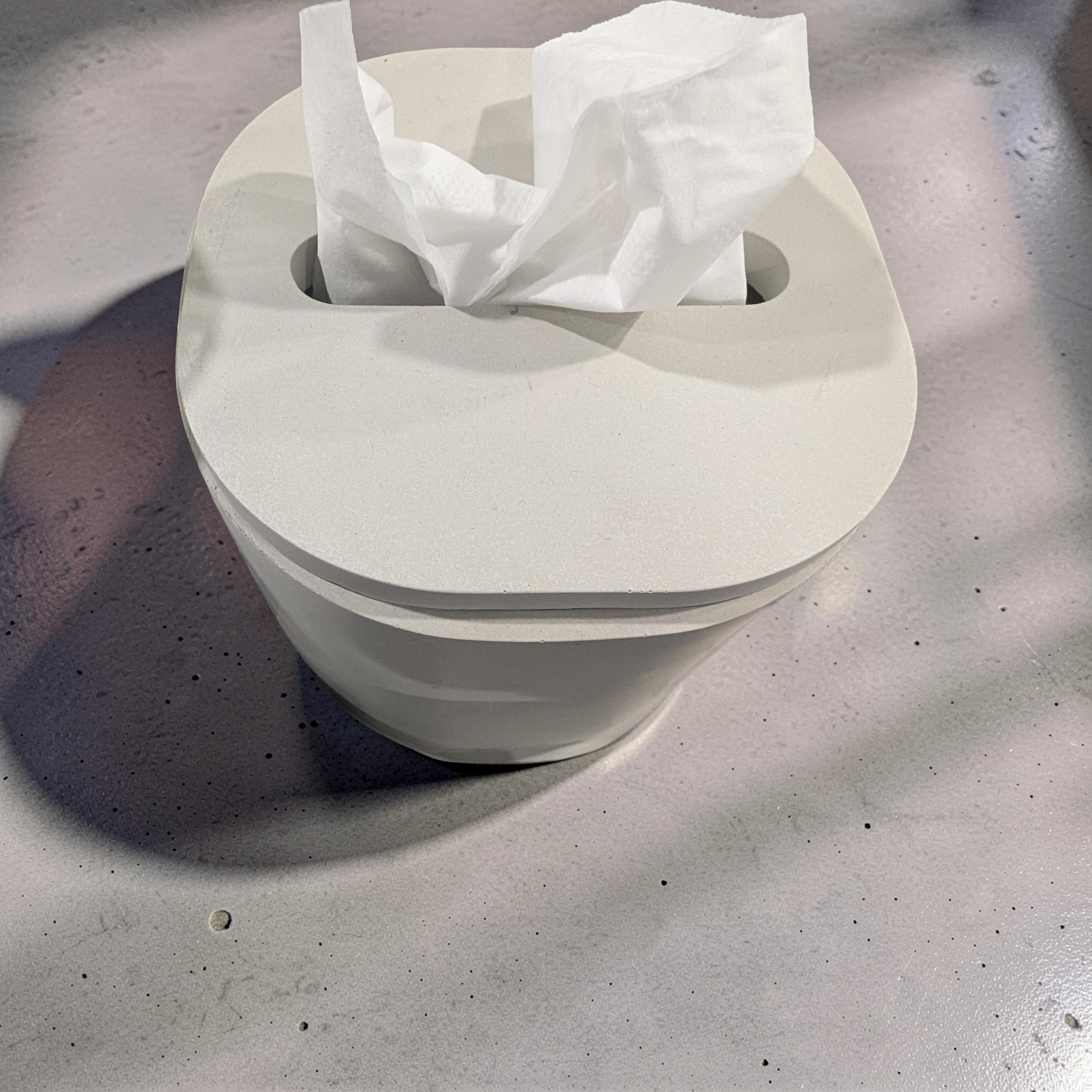 Modern Concrete Tissue Box, Minimalist Vanity Decor, Reusable Facial Tissue Dispenser, Industrial Bathroom Accessories,Refillable Tissue Box