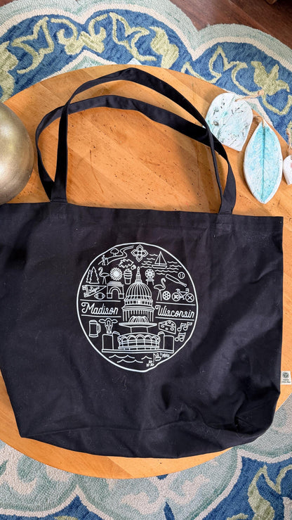 Madison Wisconsin Eco Tote: Organic Cotton Canvas Market Bag