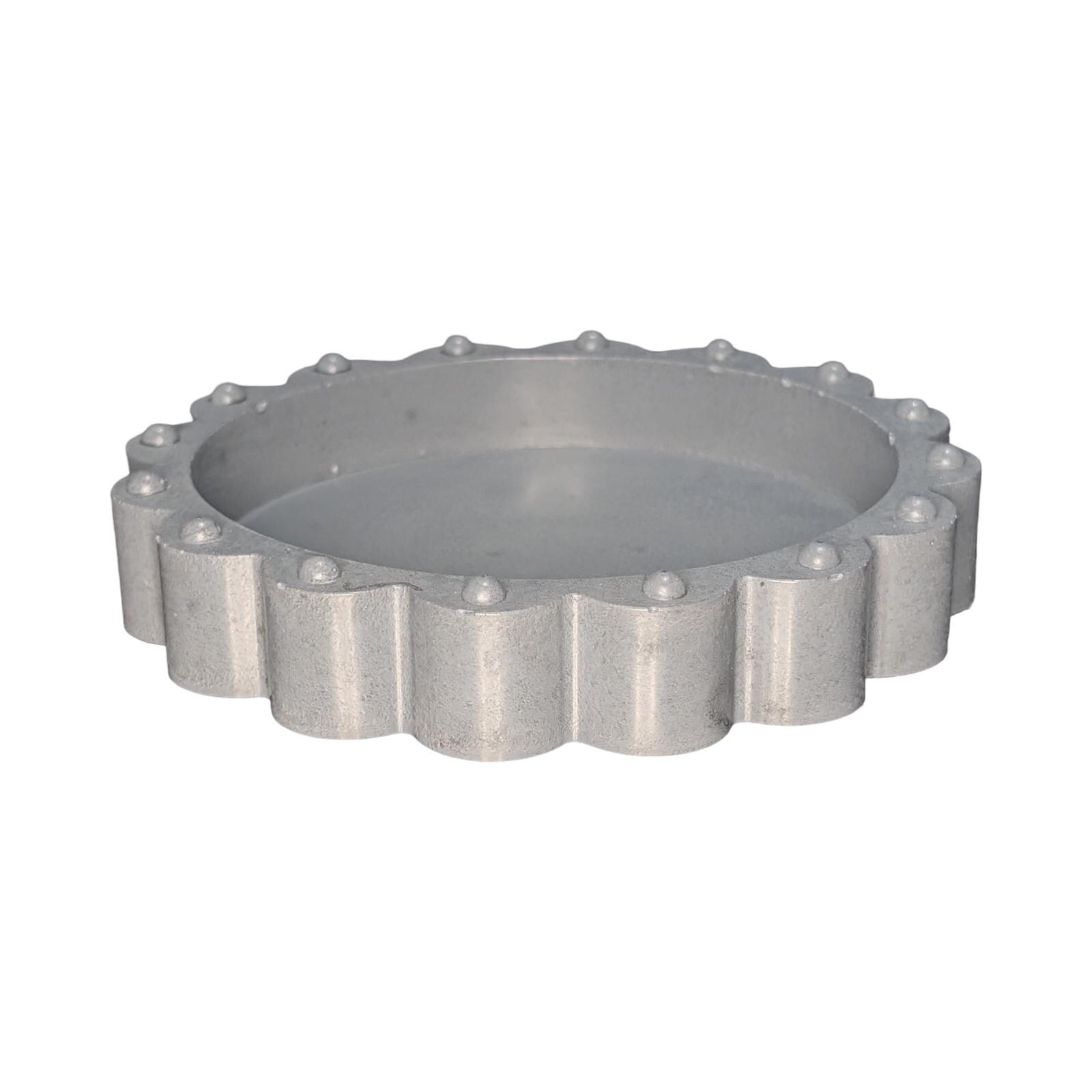 Concrete Scalloped Tray - Round Ribbed Catchall Dish, Minimalist Jewelry Holder, Industrial Vanity Organizer, Fluted Key Bowl, Modern Shelf