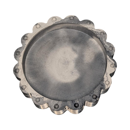 Concrete Scalloped Tray - Round Ribbed Catchall Dish, Minimalist Jewelry Holder, Industrial Vanity Organizer, Fluted Key Bowl, Modern Shelf