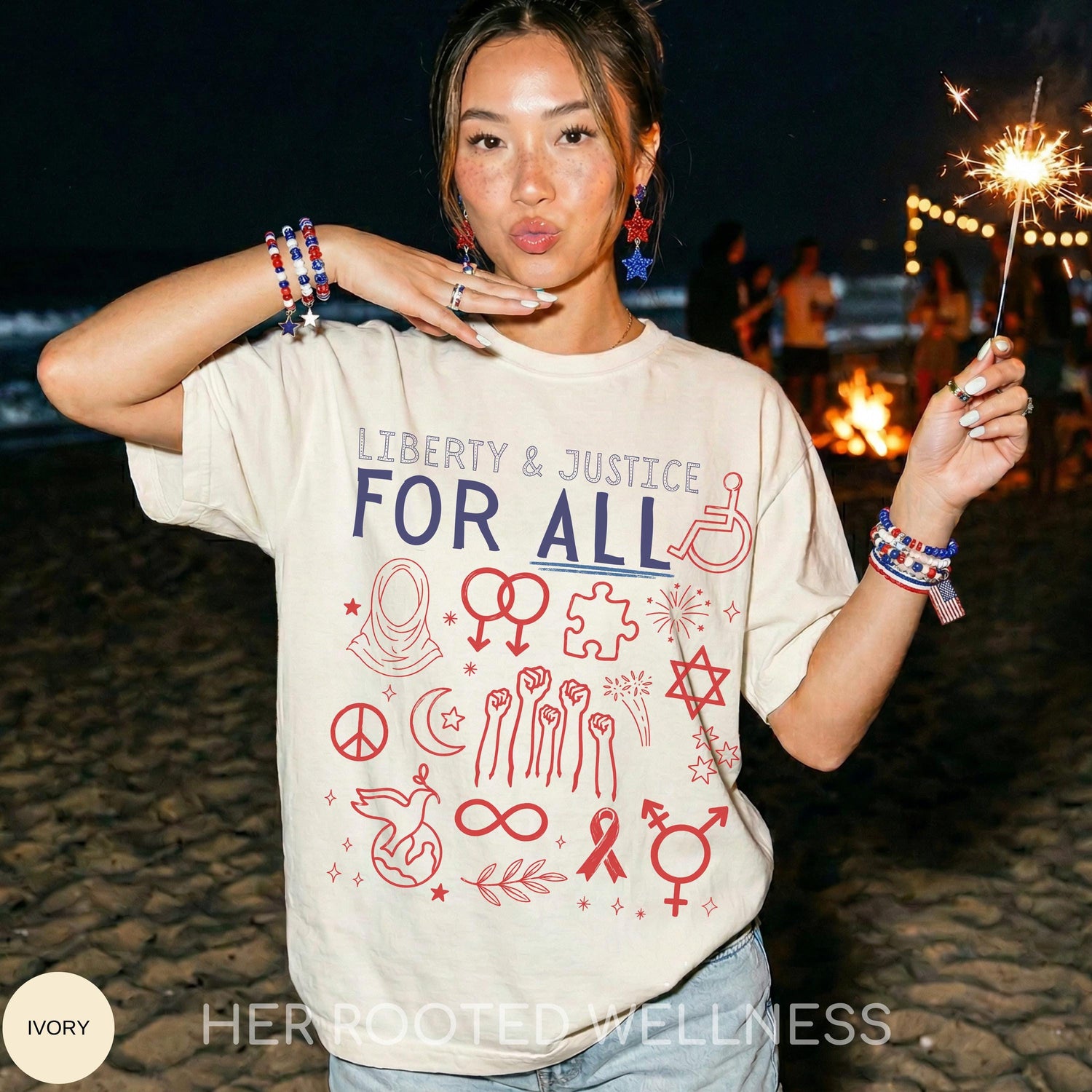 Liberty and Justice for All Shirt, Liberal July 4th 250th Anniversary Tee, Patriotic Equal Rights Tshirt, Inclusive Equality Protest Apparel
