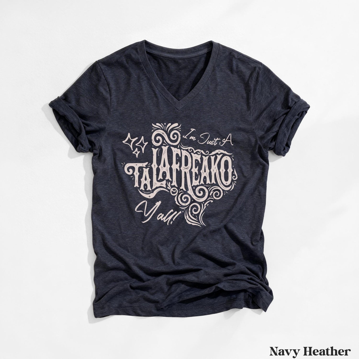 Navy v-neck t-shirt with &amp;quot;I&amp;