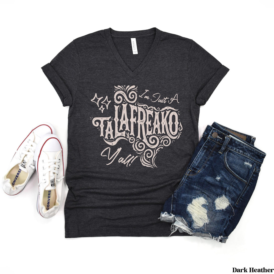 Dark Heather v-neck t-shirt with &amp;quot;I&amp;