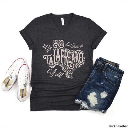 Dark Heather v-neck t-shirt with &amp;quot;I&amp;
