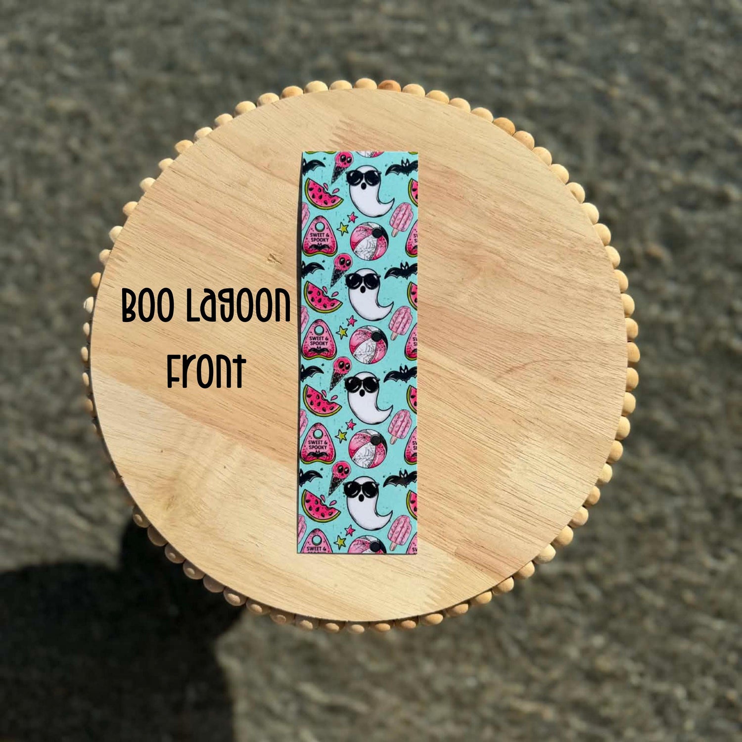 Summerween Bookmark Set of 4 | Double Sided Laminated Bookmarks | Boo Lagoon Haunted Paradise Coral Crypt Melon Mayhem