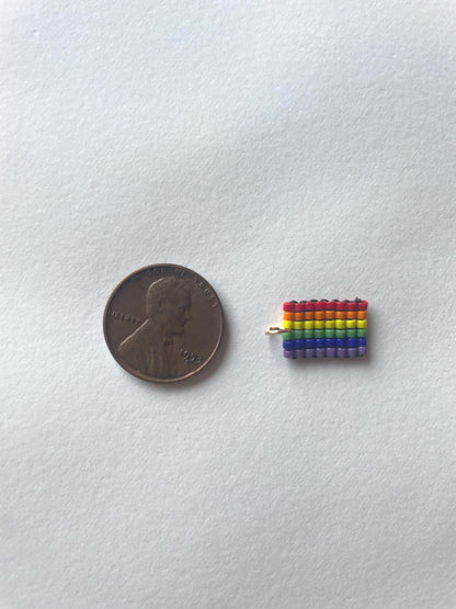 Handmade Custom Pride Flag Charm, Handsewn, Beaded Charm, Pride, LGBTQ, Phone Charm Jewelry, Pride Month Jewelry, Keychain Accessory