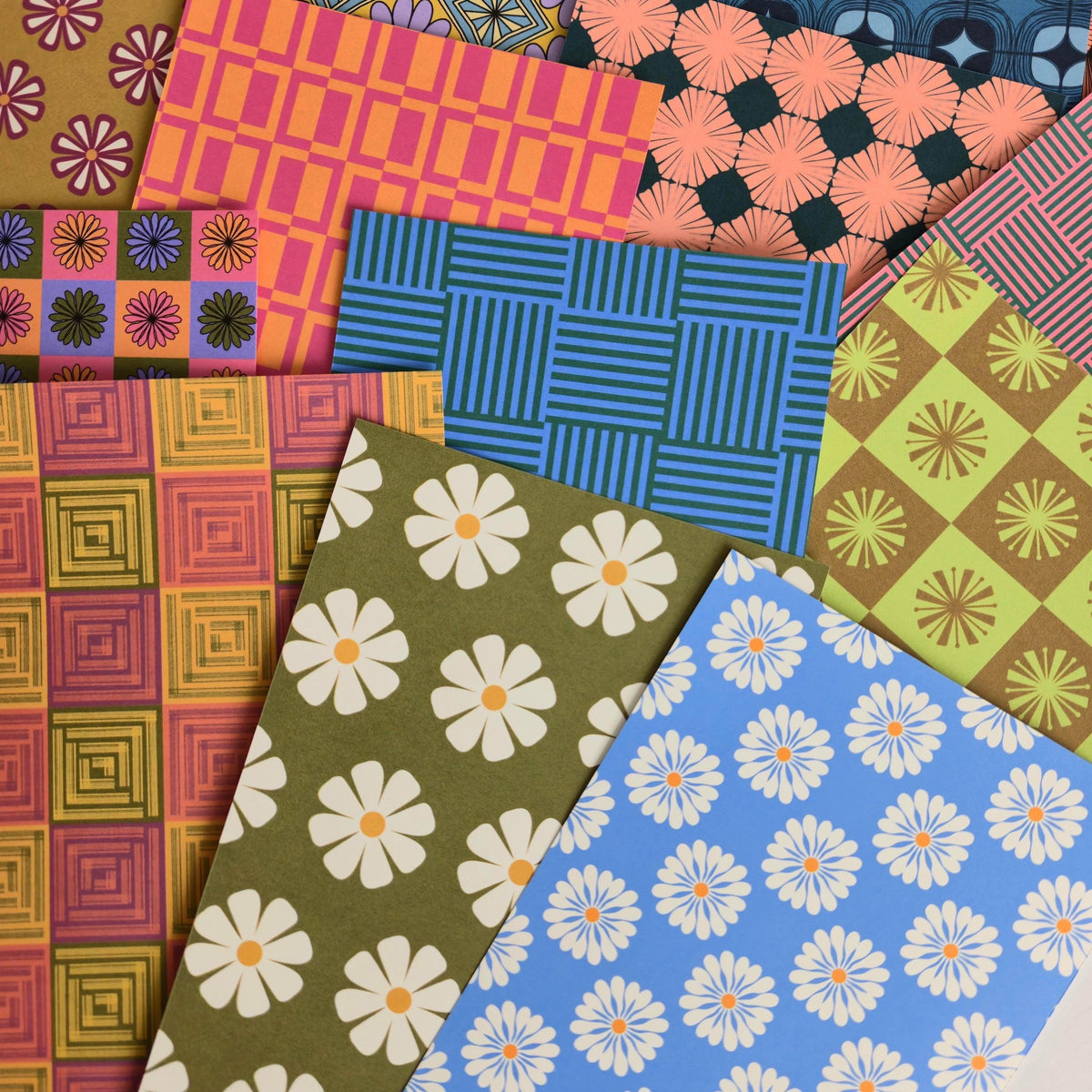 Groovy Mystery Paper Pack Handmade, 5.5 x 8.5 Scrapbook Junk Journal Crafting Pages