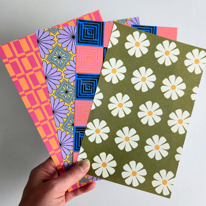 Groovy Mystery Paper Pack Handmade, 5.5 x 8.5 Scrapbook Junk Journal Crafting Pages
