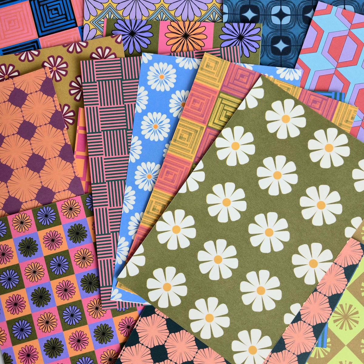 Groovy Mystery Paper Pack Handmade, 5.5 x 8.5 Scrapbook Junk Journal Crafting Pages