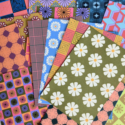 Groovy Mystery Paper Pack Handmade, 5.5 x 8.5 Scrapbook Junk Journal Crafting Pages