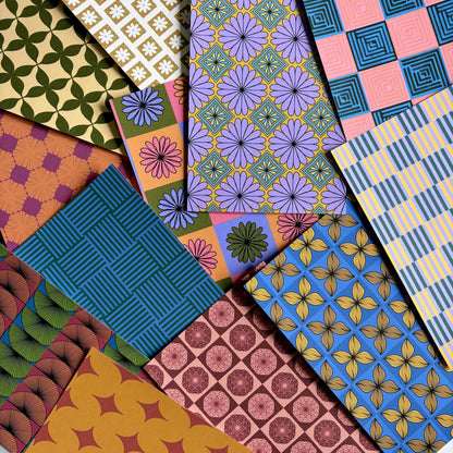 Groovy Mystery Paper Pack Handmade, 5.5 x 8.5 Scrapbook Junk Journal Crafting Pages