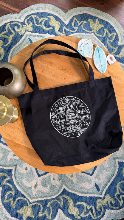 Madison Wisconsin Eco Tote: Organic Cotton Canvas Market Bag