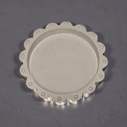 Concrete Scalloped Tray - Round Ribbed Catchall Dish, Minimalist Jewelry Holder, Industrial Vanity Organizer, Fluted Key Bowl, Modern Shelf