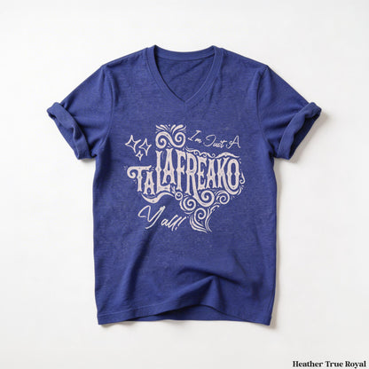 Blue v-neck t-shirt with &amp;quot;I&amp;