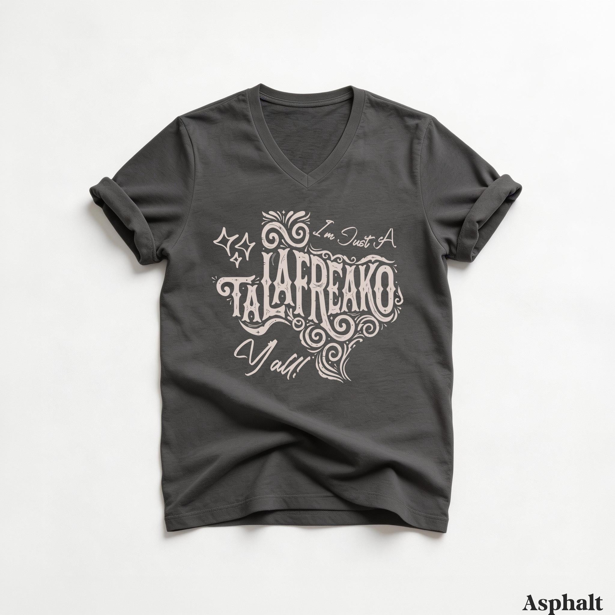 Dark gray v-neck t-shirt with &amp;quot;I&amp;