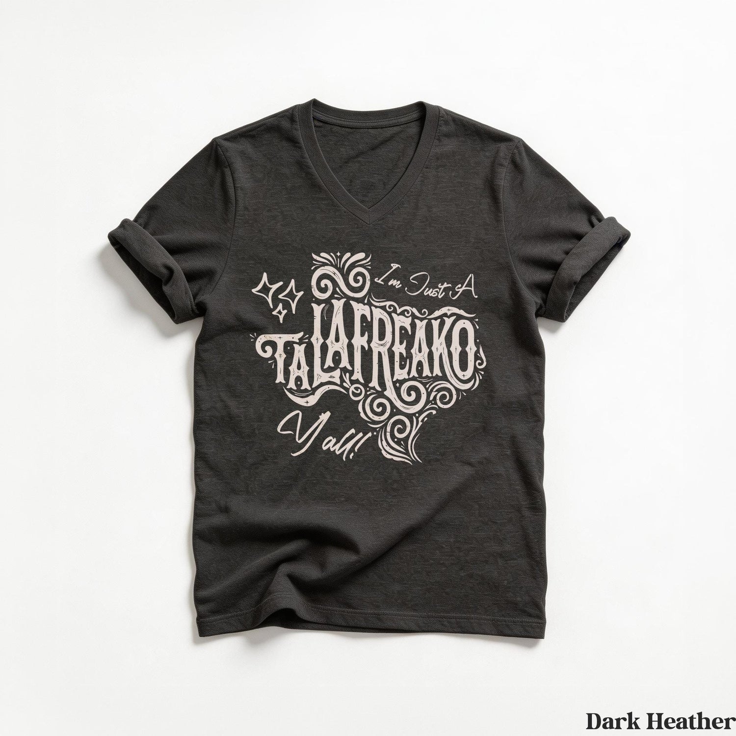 Dark heather v-neck t-shirt with &amp;quot;I&amp;