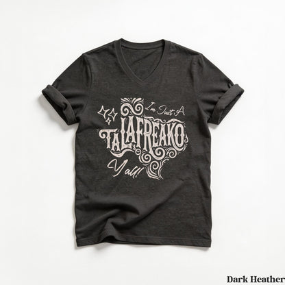 Dark heather v-neck t-shirt with &amp;quot;I&amp;