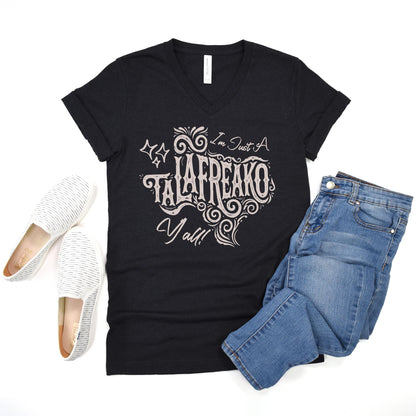 Black v-neck t-shirt with &amp;quot;I&amp;