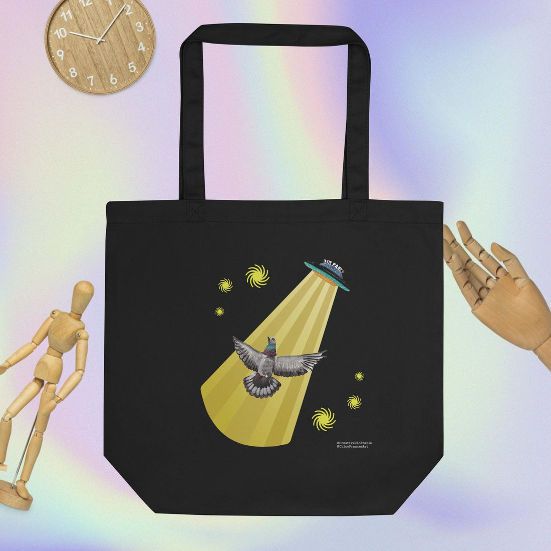 Pigeon Abducted UFO Eco Tote Bag