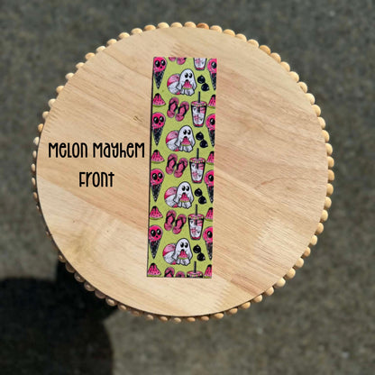 Summerween Bookmark Set of 4 | Double Sided Laminated Bookmarks | Boo Lagoon Haunted Paradise Coral Crypt Melon Mayhem