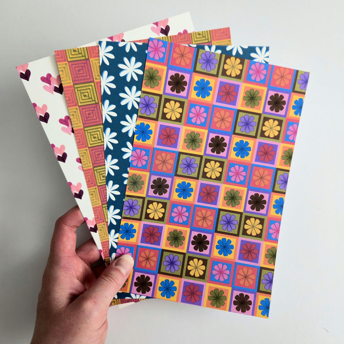 Groovy Mystery Paper Pack Handmade, 5.5 x 8.5 Scrapbook Junk Journal Crafting Pages