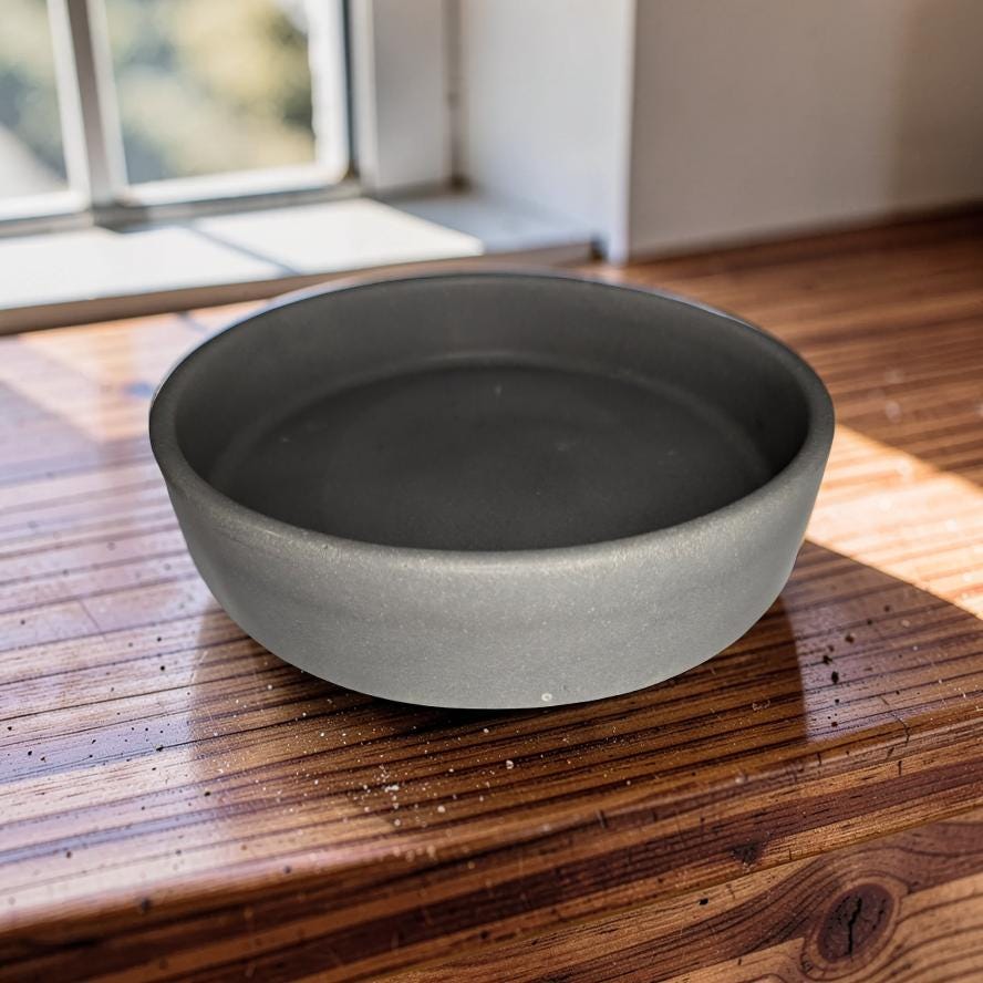 Concrete Shallow Bowl – Minimalist &amp; Multi-Purpose