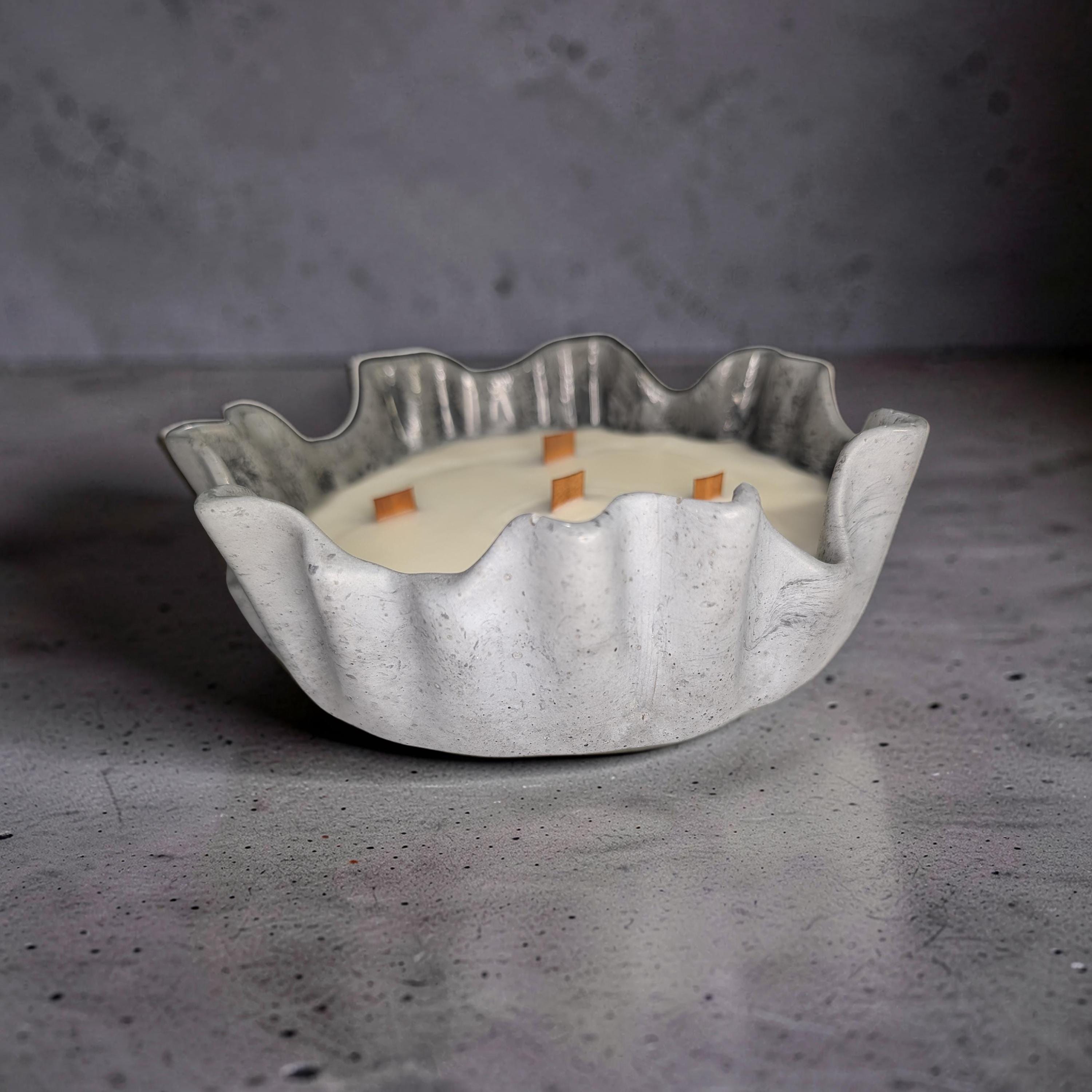 Luxury 5-Wick Concrete Candle Bowl – Chanel No. 5 Inspired Scent