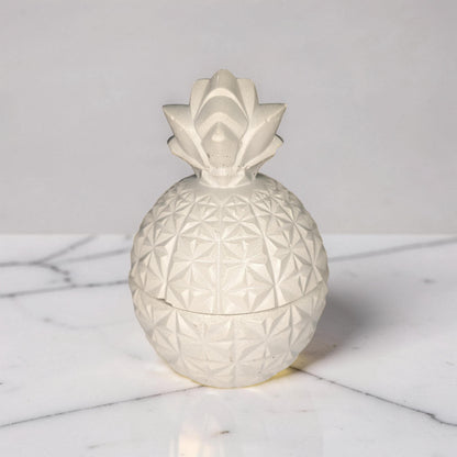Concrete Pineapple Jar with Lid, Geometric Pineapple Trinket Box, Tropical Modern Home Decor, Small Storage Vessel, Unique Housewarming Gift