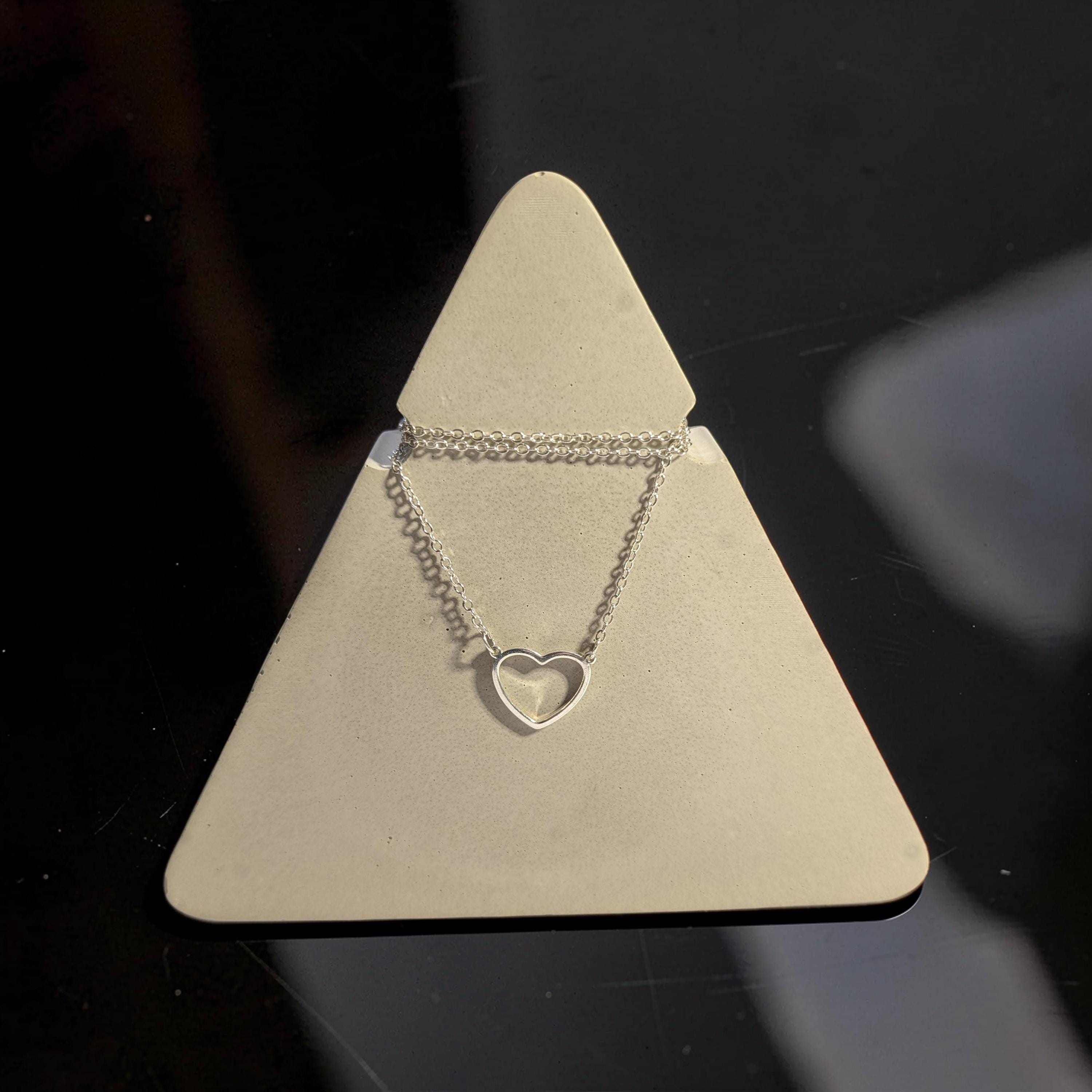 Concrete Necklace Display Stand - Minimalist Triangle Jewelry Holder, Geometric Pendant Display, Industrial Vanity Organizer