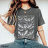 Dark grey t-shirt with all-over detailed bat and web print.
