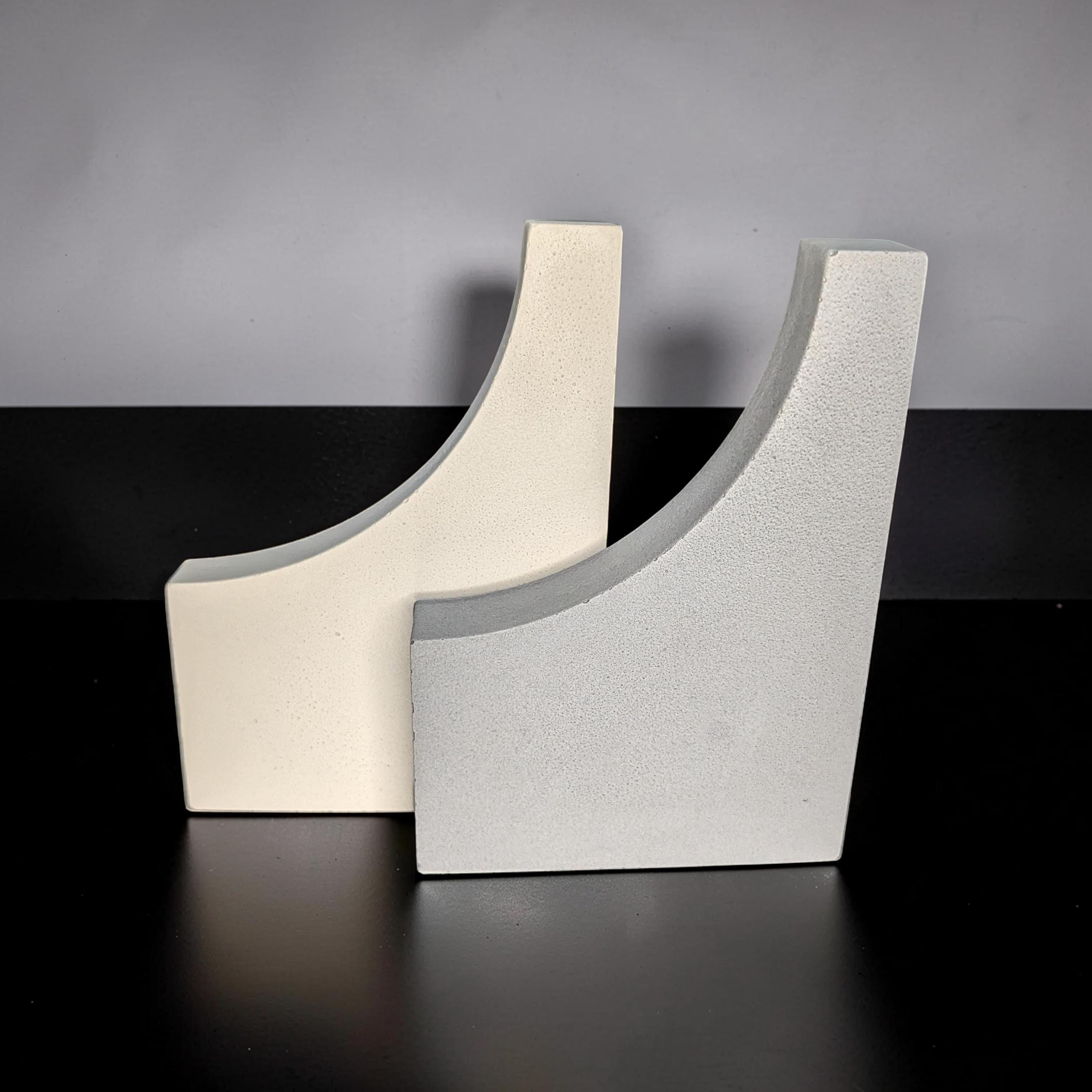 Concrete Photo Prop and Shelf Decor, Minimalist Geometric Arch Wave Statement Piece, Modern Concrete Product Photography Prop, Bookend