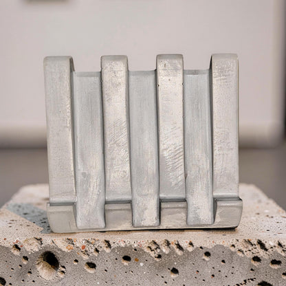 Concrete Waterfall Soap Dish | Self Draining Soap Holder for Bathroom and Kitchen Shower | Plain Concrete Modern Soap Saver Dish