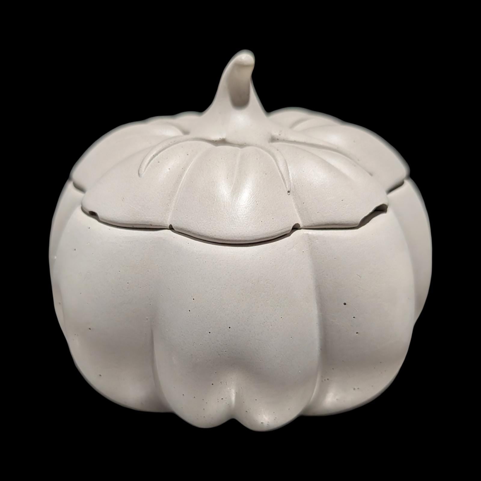 Concrete Tomato Jar with Lid - 9.5oz Paint Your Own Ceramic Style Cast Stone Vessel, Cute Vegetable Trinket Box, Kitchen Decor &amp; Candle Jar