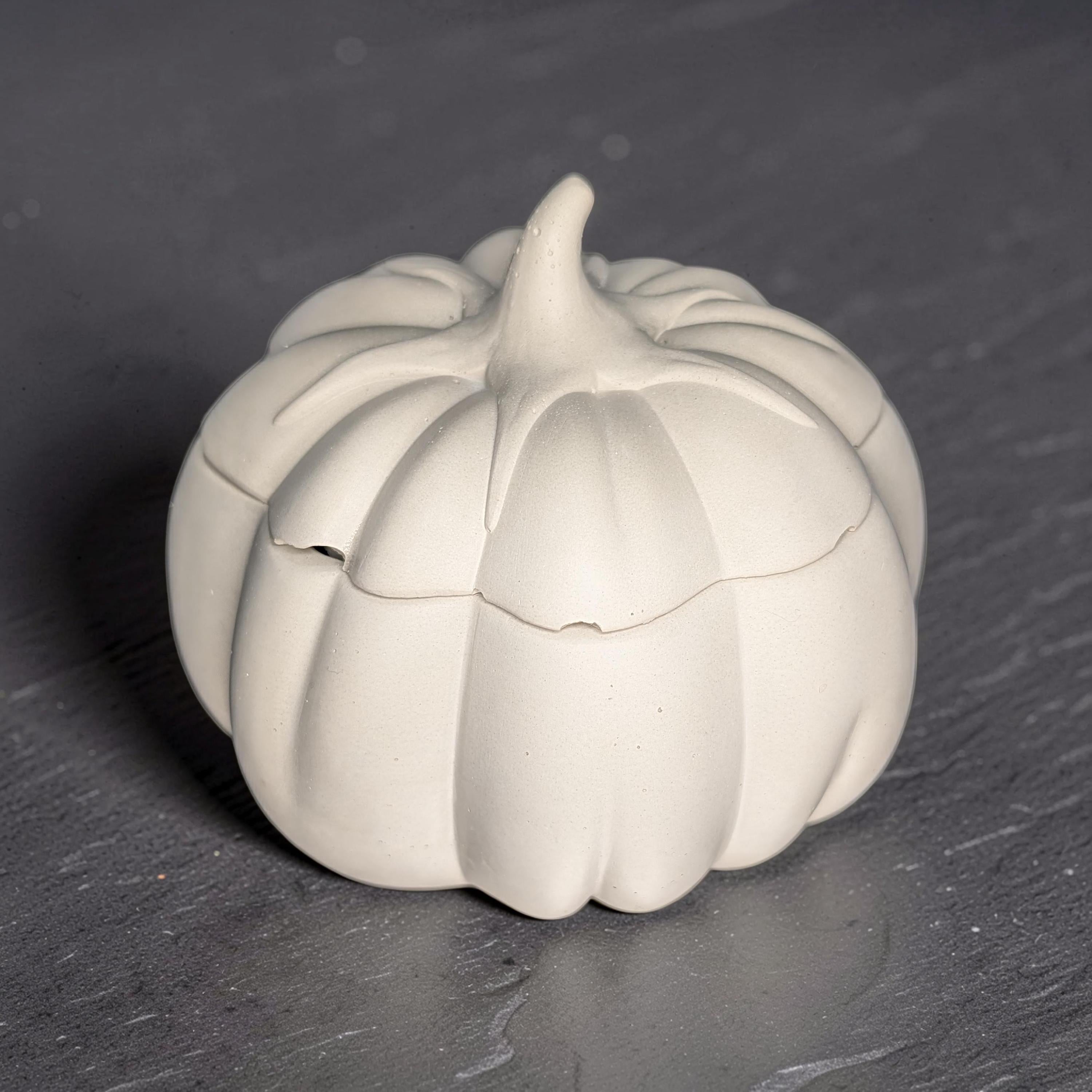 Concrete Tomato Jar with Lid - 9.5oz Paint Your Own Ceramic Style Cast Stone Vessel, Cute Vegetable Trinket Box, Kitchen Decor &amp; Candle Jar