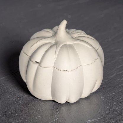 Concrete Tomato Jar with Lid - 9.5oz Paint Your Own Ceramic Style Cast Stone Vessel, Cute Vegetable Trinket Box, Kitchen Decor &amp; Candle Jar