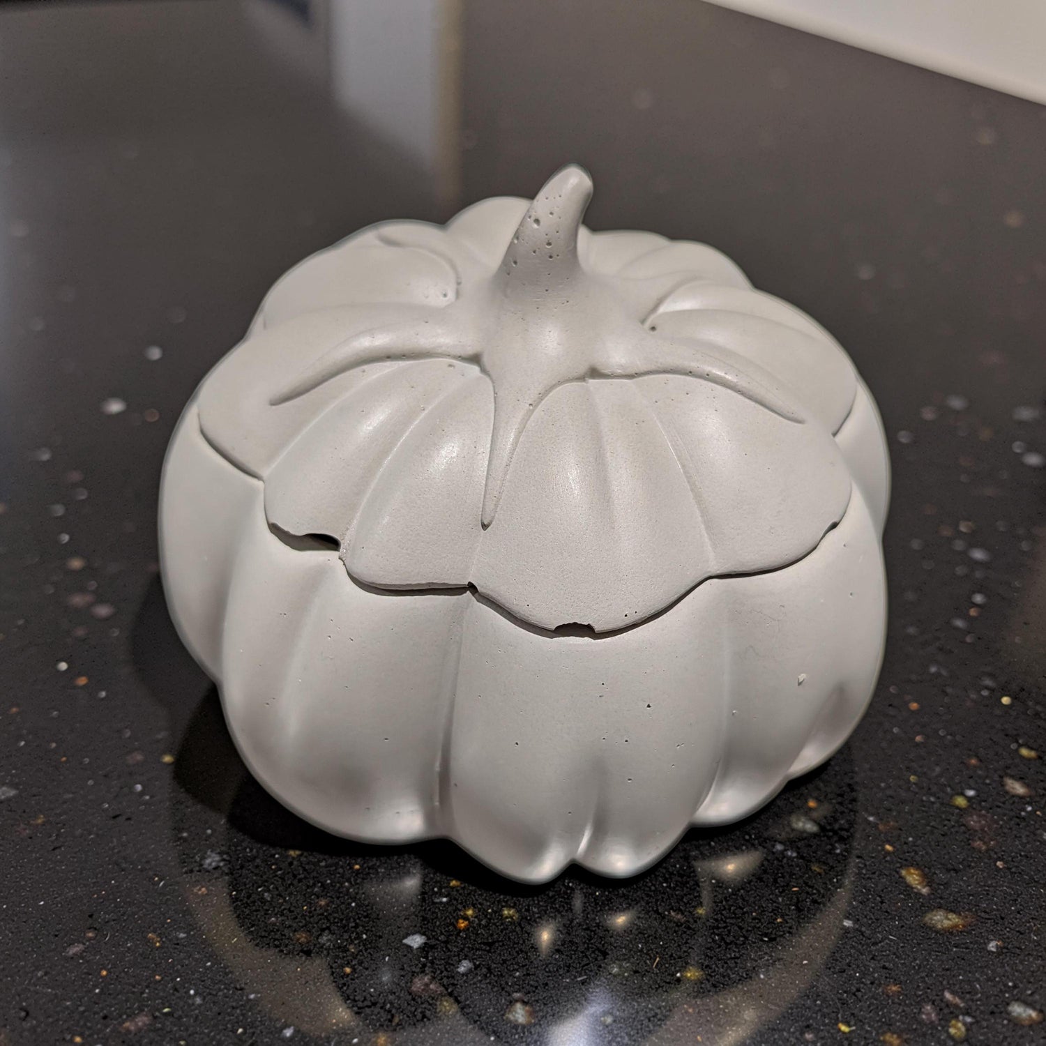 Concrete Tomato Jar with Lid - 9.5oz Paint Your Own Ceramic Style Cast Stone Vessel, Cute Vegetable Trinket Box, Kitchen Decor &amp; Candle Jar
