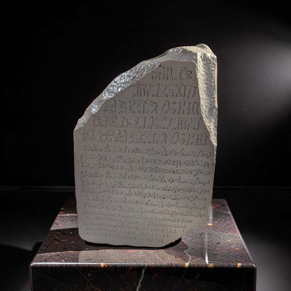 Concrete Rosetta Stone Replica Vase &amp; Bookend | Ancient Egyptian Decor | Minimalist History Gift, Brutalist Archeology Statement Piece