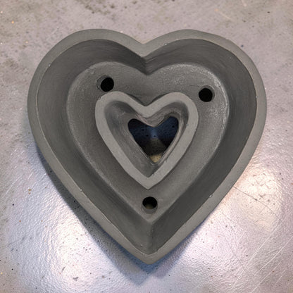 Minimalist Concrete Heart Planter with Drainage | 5-Inch Industrial Heart Succulent Pot | Modern Aesthetic Home Decor