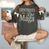Dark grey sweatshirt with "Centrists are Diet Maga" text, white bows, and boots.