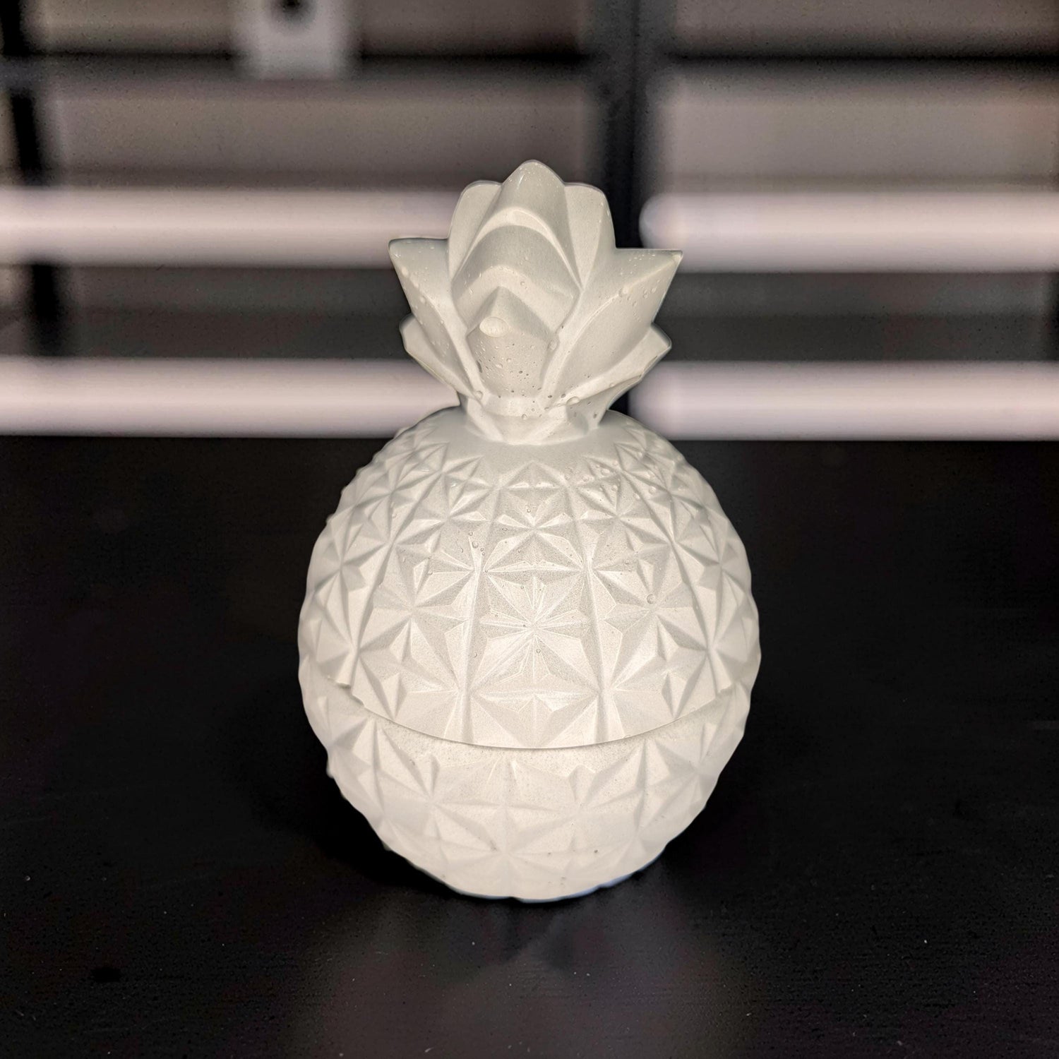 Concrete Pineapple Jar with Lid, Geometric Pineapple Trinket Box, Tropical Modern Home Decor, Small Storage Vessel, Unique Housewarming Gift