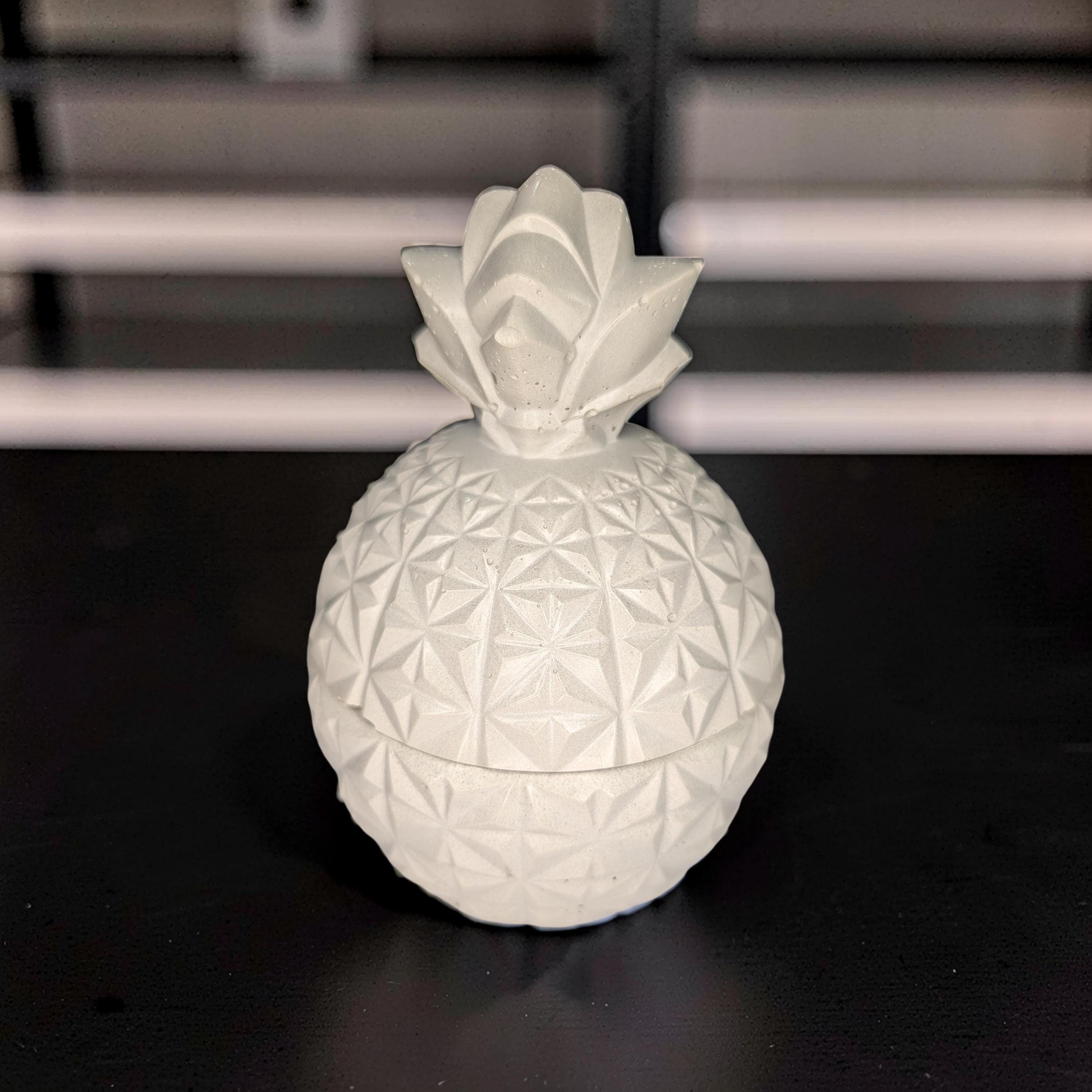 Concrete Pineapple Jar with Lid, Geometric Pineapple Trinket Box, Tropical Modern Home Decor, Small Storage Vessel, Unique Housewarming Gift