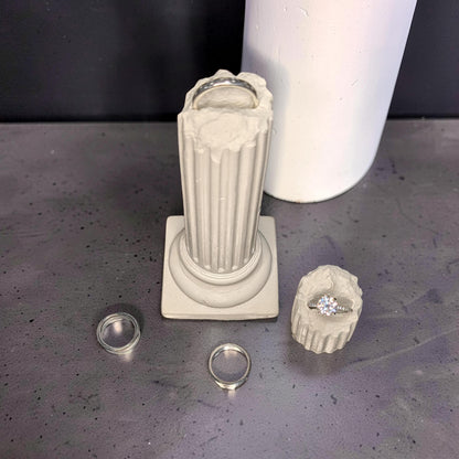 Concrete Column Ring Holder • Roman Pillar Jewelry Display • Ancient Greece Styling Flat Lay Prop for Wedding Photography