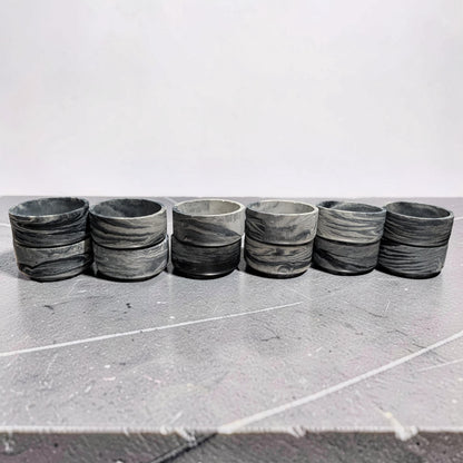 Studio Clearance | Set of 12 Concrete Bowls | Grey Marbled Cement Planters | 4&amp;quot; Bulk Vessel Lot | Sample Sale Destash - One Available