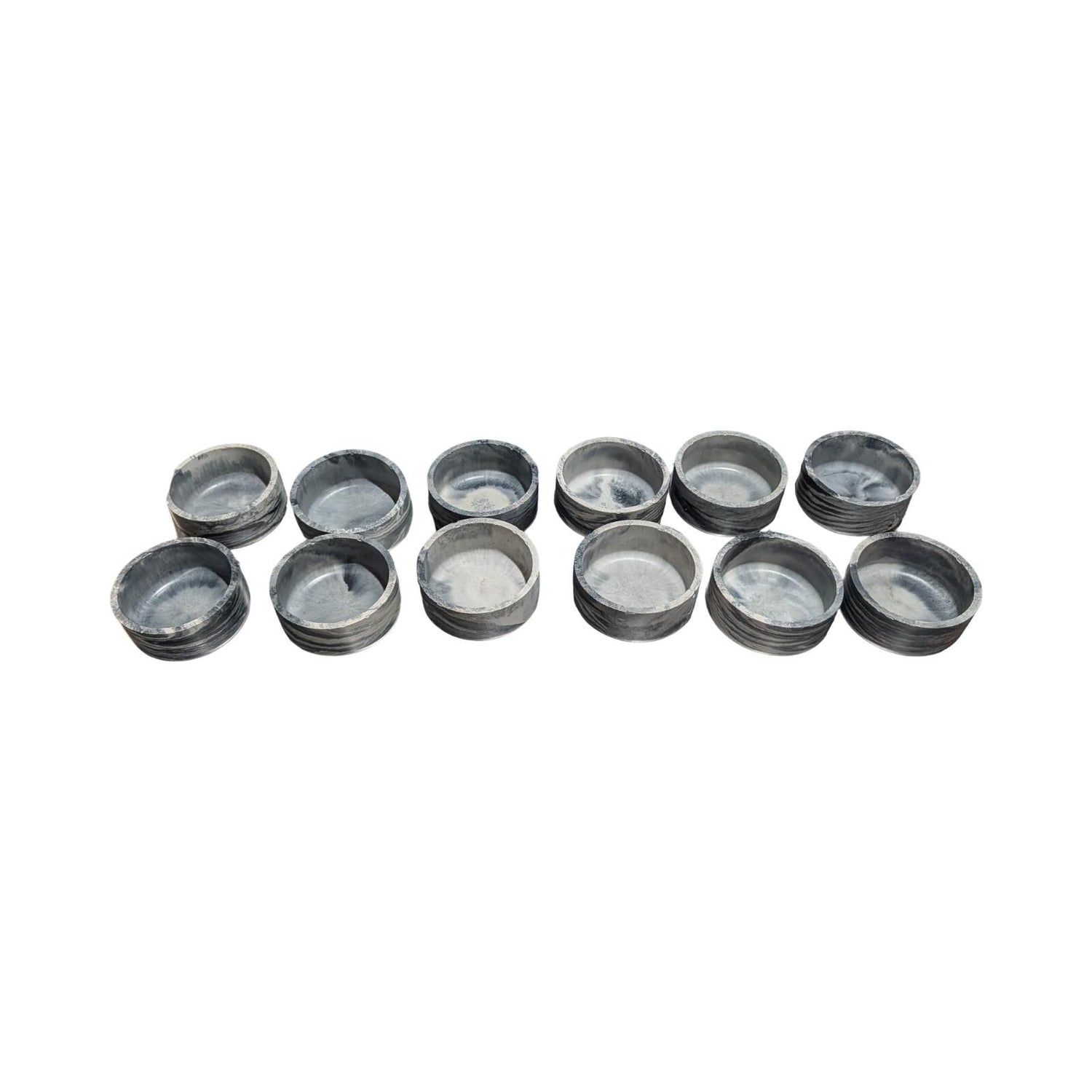 Studio Clearance | Set of 12 Concrete Bowls | Grey Marbled Cement Planters | 4&amp;quot; Bulk Vessel Lot | Sample Sale Destash - One Available