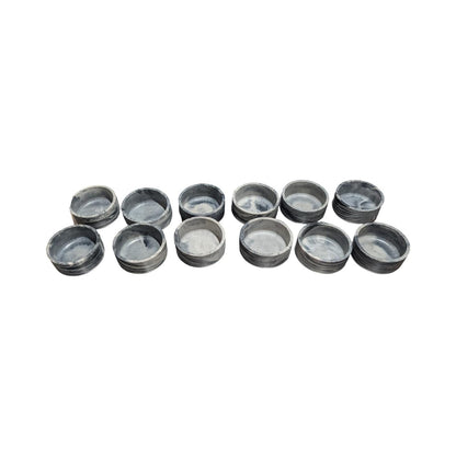Studio Clearance | Set of 12 Concrete Bowls | Grey Marbled Cement Planters | 4&amp;quot; Bulk Vessel Lot | Sample Sale Destash - One Available