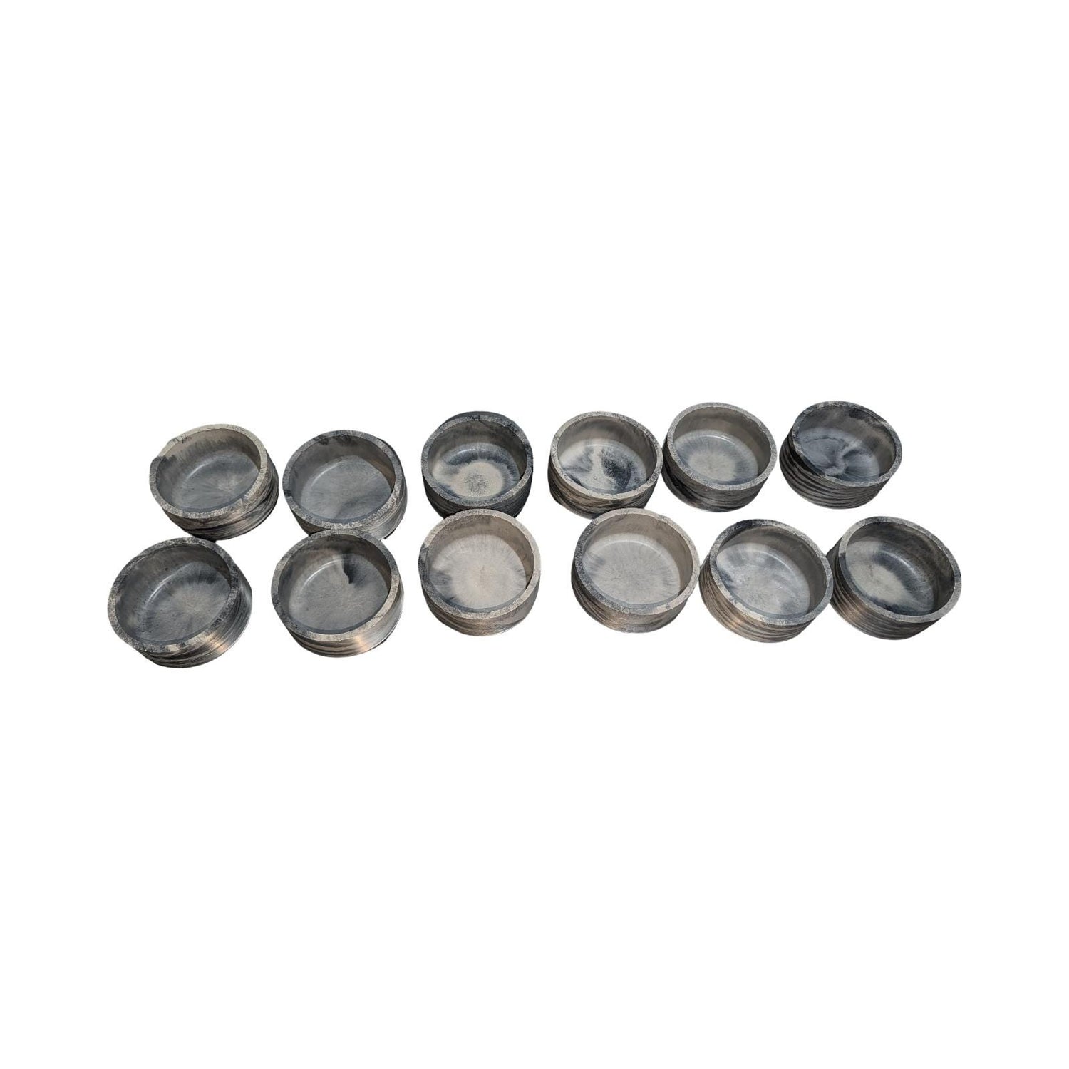 Studio Clearance | Set of 12 Concrete Bowls | Grey Marbled Cement Planters | 4&amp;quot; Bulk Vessel Lot | Sample Sale Destash - One Available