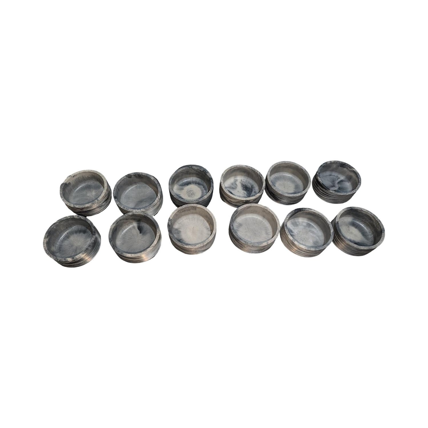 Studio Clearance | Set of 12 Concrete Bowls | Grey Marbled Cement Planters | 4&amp;quot; Bulk Vessel Lot | Sample Sale Destash - One Available